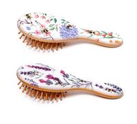 Puckator Nectar Meadows - Spazzola per capelli con motivo floreale, 100% bambù, per la cura dei capelli, spazzola districante per capelli per bambini e donne, prodotti per lo styling dei capelli