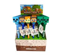 Puckator Penna Cancellabile Inkredible Con Topper Chibi Minecraft - Regalo per Studenti e Insegnanti, Fine Anno Scolastico