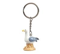 Puckator Portachiavi a forma di gabbiano, con gabbiano su roccia, regalo per la festa della mamma, portachiavi con etichetta, portachiavi alla moda, portachiavi a cerchio, simpatico, accessorio da