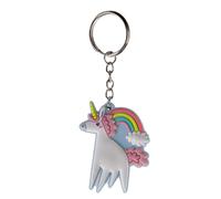 Puckator Portachiavi ad Anello con Figura in PVC - Magia dell'Unicorno - Bianco, Arcobaleno, Rosa - Regalo Bambina