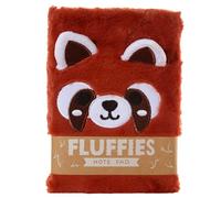 Puckator Quaderno A5 Bloc-notes con Copertina in Peluche Adoramals Fluffies Animali Dolci - Panda Rosso