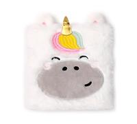 Puckator Quaderno con Copertina in Peluche - Unicorno - Adoracorns - Fluffies
