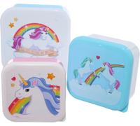 Puckator Set 3 Scatole Pranzo Unicorno Arcobaleno Bambini S M L 550 ml