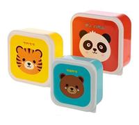 Puckator LBOX27 Set di 3 Contenitori per Alimenti-Animali Dolci, Plastica Senza BPA, Multicolore, Large 5.5x11.5x11.5cm Medium 5x10x10cm Small 4.5x8.5x8.5cm