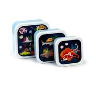 Puckator - Set di 3 Contenitori per Alimenti Porta Pranzo e Merenda M/L/XL - Animali Marini - Marine Kingdom