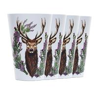 Puckator Set di 4 Bicchieri da Picnic in rPET 450ml - Cervo Selvatico
