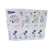 Puckator Set di 4 Bicchieri da Picnic in rPET 450ml - Explore - Volkswagen T1