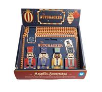 Puckator Set di 4 Segnalibri Magnetici - Schiaccianoci Natalizio