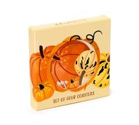 Puckator Set di 4 SOttobicchieri in Sughero - Zucca