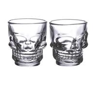 Puckator Set di 2 Skulls and Roses Glass Skull Shot Glasses (60 ml)