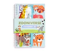 Puckator Set di Cancelleria per la Scuola (6 Pezzi), Kit Cartoleria Completo a Tema Animali dello Zoo - Zooniverse