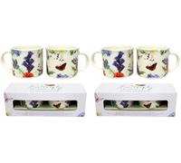 Puckator - Set di Due Tazzine da Caffè in Porcellana a Tema Farfalle, Animali - Design Originale Inglese Butterfly Meadows - Espresso Cup (Confezione da 2)