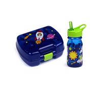 Puckator Set Porta Merenda per Bambino (Contenitore Porta Pranzo per Alimenti & Borraccia) a Tema Spazio, Senza BPA