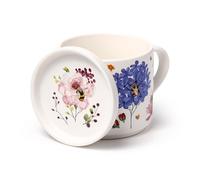 Puckator Set Tazza in Porcellana e Sottobicchiere/Coperchio 2 in 1-420ml - Api & Fiori - Nectar Meadows, Confezione Regalo