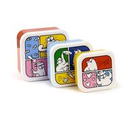 Puckator- Simon's Cat Set di 3 Porta Pranzo Impilabili, Colore Rosso, Blu E Giallo, LBOX108