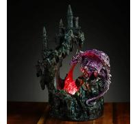 Puckator Sputafuoco del Castello con LED-Drago della Leggenda Oscura Statuine Decorative, Resina, Multicolore, 24x16,5x9cm