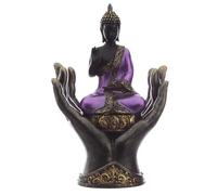 Puckator Statuetta Buddha Thailandese - Buddha nelle Mani - Nero e Viola