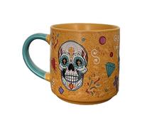Puckator Tazza grande in porcellana con scritta "Day of the Dead", divertente accessorio per la casa, regalo carino per la fidanzata, tazze grandi per uomini e donne, bevande calde, tazze regalo