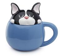 Puckator Tazza in Ceramica con Coperchio Sagomato - Bulldog Francese - Cani