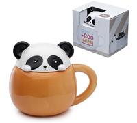 Puckator Tazza in Ceramica con Coperchio Sagomato - Panda - Animali Dolci