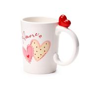 Puckator Tazza in Ceramica con Cuore Rosso su Manico - Cuori - Amore