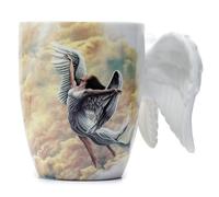 Puckator University Essentials Tazza in ceramica con manico a forma di ali d'angelo, regalo carino per fidanzata, tazze grandi per uomini e donne, bev