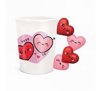 Puckator Tazza in Ceramica con Manico a Forma di Cuori - J'Adoramals - Baci XOXO