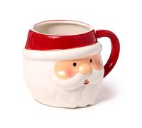 Puckator Tazza Simpatica in Ceramica a Forma di Babbo Natale - Idea Regalo di Natalizio