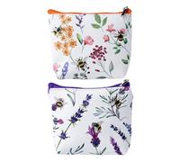 Puckator The Nectar Meadows - Portafogli da donna in PVC, sottile, portamonete da uomo, porta carte con cerniera, piccolo portafoglio per contanti, bianco, Portamonete