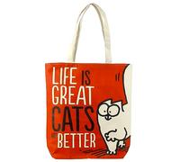 Puckator Tote Bag Borsa in Cotone - Simon's Cat - Life is Great Cat's are Better