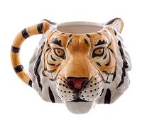 Puckator Zoo Tazza a Forma di Testa di Tigre, Ceramica, Giallo, 12 x 9.5 x 17 cm