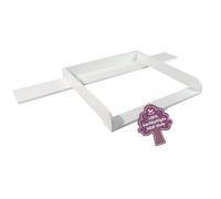 Puckdaddy Fasciatoio Levi | 160 x 80 x 10 cm | legno MDF bianco | base fasciatoio di alta qualità | compatibile con cassettiere Hemnes | con materiale di montaggio per il fissaggio a parete | spessore