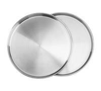 PUCSIQ 2 teglie per pizza da 30 cm, in acciaio inox, rotonde, per pic-nic e cottura in forno, sano e durevole, facile da pulire e lavabile in lavastoviglie