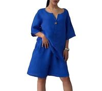 PUDANA Donne Set Coordinati Alla Moda Morbidi A Maniche Corte Completi Da Casa A Due Pezzi Oversize Con Vita Alta Blu M