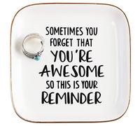 PUDDING CABIN Regali ispiratori per le donne Anello Piatto You're Awesome So This is Your Remind Regalo di compleanno per donne unico, regalo per amici per sua madre, sorella collega