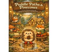 Puddle Paths & Pinecones: A Cozy Coloring Journey with a Wandering Hedgehog in Red Rain Boots