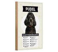 Pudel cartello in legno | Diritti di proprietà | Divertente cartello per cani | 12 cm x 18 cm
