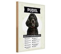 Pudel cartello in legno | Diritti di proprietà | Divertente cartello per cani | 30 cm x 40 cm