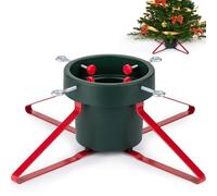 PUDO Base Albero di Natale: Supporto per Albero di Natale con Serbatoio d'Acqua Adatto Christmas Tree Stand per Alberi Fino a 2 m con Tronco da 3 a 12 cm Trendy Verde Rosso