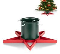 PUDO Base Albero di Natale: Supporto per Albero di Natale con Serbatoio d'Acqua Adatto Christmas Tree Stand per Alberi Fino a 2 m con Tronco da 3 a 12 cm Star Rosso