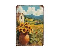 Puebla - Brocca di argilla con girasoli in stile retrò, decorazione da parete per bar, grotte, bar, famiglie, garage, 20 x 30 cm