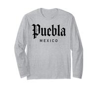 Puebla Mexico Retro Travel Mexicano Zocalo Chicano Poblano Maglia a Manica