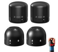 PUERFOCA Set di 4 tappi per vino con chiusura di bloccaggio, tappo per bottiglia di vino, tappo per champagne, tappo sottovuoto in silicone riutilizzabile per vino, prosecco, champagne frizzante