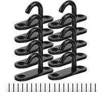 PUERHUACI Gancio Soffitto,10 Pezzi Gancio da Soffitto,Placca Occhiello,Ganci e Occhiello,Gancio Soffitto per Appendere Gancio Fisso