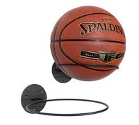 PUERSI 2 Pezzi Porta Palloni da Muro,Supporto Pallaone da Pallacanestro, Porta Palla da Basket Muro per Palline per Basket, metallo nero