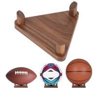 PUERSI Espositore per palloni da basket, calcio, pallavolo, in noce
