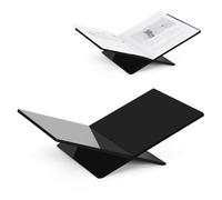 PUERSI Leggio per Libri in Acrilico, 40 x 24 x 11 cm Supporto per Libri Aperti per Esposizione e Lettura, Leggio da Tavolo, Adatto per Corano, Riviste, Libro d'Arte, Libro di Cucina, Bibbia - Nero