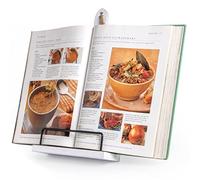 PUERSI Supporto di Legno per Libro di Cucina, Supporti per Ricette, Supporto Libri Regolabile, Supporti per Tablet, Mensole da Parete, Arredamento Rustico in Stile Retrò - Bianco