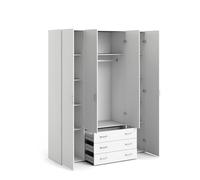 Puerto - Guardaroba Grande 9 Ripiani, 3 Cassetti: 154x200.4h cm, Bianco