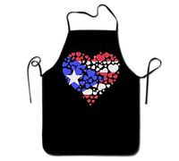 Puerto Rican Flag I Heart Grembiule Da Uomo Regolabile Grembiule Da Chef Unisex Lavoro Grembiuli Per Lavoro Ristorante Papa 52X72Cm